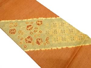 絞り斜め縞に菱・花模様織り出し袋帯